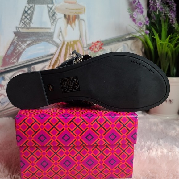 Tory Burch Leigh Snake Print Leather Thong Sandal - Picture 5 of 10